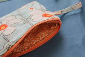 quilted zipper wristlet or cosmetic bag