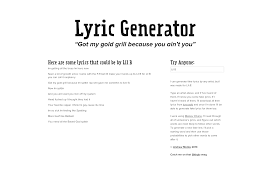 The tools are designed to be cool and entertain, but also help aspiring writers create a range of different media, including plots, lyrics for songs, poems, letters and names. Ai Song Lyric Generator Lasopahollywood