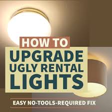 See more ideas about diy lighting, light fixture covers, light. A Diy Hack For Covering Up Ugly Light Fixtures In Rental Housing Hawk Hill