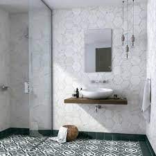 hexagon wit mat marmerlook wand en vloertegel 17 5 x 20 cm per m2 vloertegels tegels tegels in de badkamers