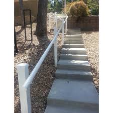 These railings range in design. Ez Handrail 8 Ft X 1 9 In White Aluminum Round Ada Handrail Eza100 8w The Home Depot