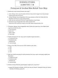 Alhasil, otot tubuh, saraf, dan intuisi semakin terlatih seiring. Pertanyaan Tenis Meja