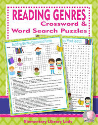 Reading Genres Activities Literary Crossword Puzzle And Word Searches Reading Genres Literary Genre Genre Activities