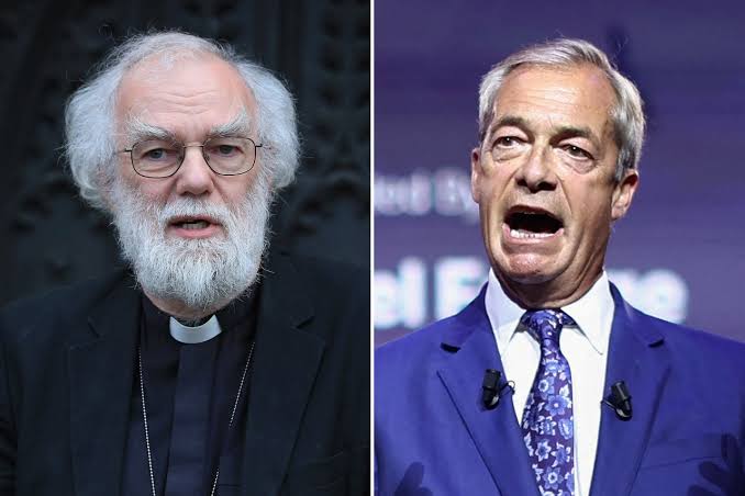 Former Archbishop of Canterbury accuses Nigel Farage of using Christianity  to channel anti-Muslim feeling - Yahoo