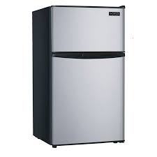 Rca 3 2 Cu Ft Two Door Compact Refrigerator With Freezer Rfr834 Stainless Steel Walmart Com Mini Fridge With Freezer Mini Fridge In Bedroom Mini Fridge