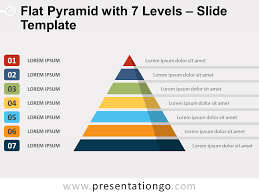 flat pyramid with 7 levels for powerpoint and google slides