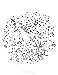 Download and print free unicorn rainbow coloring pages. Pin On Unicorn Coloring Pages