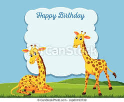 / 6+ giraffe animal templates. Giraffe On Happy Bithday Card Template Illustration Canstock