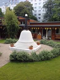 Buddhist Stupa And Peaceful Garden At The Lotos Vihara Center In Berlin Berlin