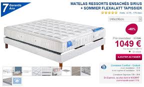 Matelas Ressorts Ensaches Sirius Sommier Flexalatt Tapissier Ensemble Ma Literie Ventes Pas Cher Com Matelas Ressorts Ensaches Matelas Ressort Matelas