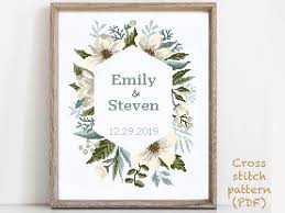 Personalized wedding samplers for any style of wedding from a religious themed church wedding to a more informal beach wedding sampler; Wedding Modern Cross Stitch Pattern Personalized Counted Etsy In 2021 Wedding Cross Stitch Patterns Wedding Cross Stitch Modern Cross Stitch Patterns