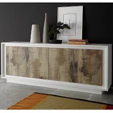 Hêtre massif ou chêne massiffinitions : Bahut Moderne Blanc Et Couleur Bois Kasalinea