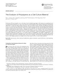 Prestage department of poultry science and the biomanufacturing training and education center. Pdf The Evolution Of Polystyrene As A Cell Culture Material