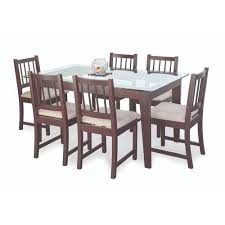 Shop black dining table sets with matching chairs in various styles like modern & traditional and shapes including round, oval, & rectangle. Kajave Furniture Rectangular Dark Brown Wooden Dining Table Set Id 21494633097