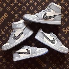 Free dior wallpapers and dior backgrounds for your computer desktop. Dior X Air Jordan 1 Retro High Grey Black Sail Nike Fashion Shoes Air Jordans Air Dior