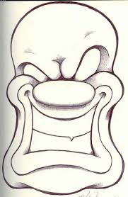 Psychotic Scary Clown Face Graffiti Drawing Fish Drawings