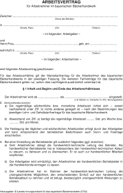 Kündigung vertrag arbeit arbeitsrecht anstellung. Arbeitsvertrag Fur Arbeitnehmer Im Bayerischen Backerhandwerk Pdf Kostenfreier Download
