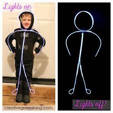 How To Make A Glow In The Dark Stick Figure Costume Easy Halloween Costumes Kids Diy Halloween Costumes For Kids Stick Figure Costume