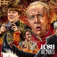 Father Ted 'kicking Bishop Brennan up the Arse' Signed Ltd Edition A3  Poster. Retro Wall Art. Original Movie Poster. Dougal, Jack, Doyle