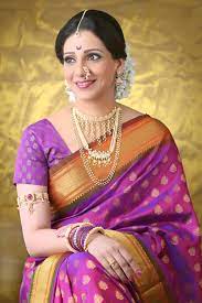 Pretty Pearls Indian Bridal Fashion Beautiful Saree Nauvari Saree