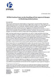 Sixteen experts from key societies of. Position Papers Ifpma