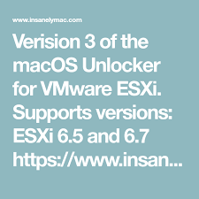 Download wikicamps australia for windows now from softonic: Verision 3 Of The Macos Unlocker For Vmware Esxi Supports Versions Esxi 6 5 And 6 7 Https Www Insanelymac Com Forum Files File 96 Supportive Topics Version