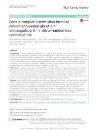 Hausarztliche leitlinie antikoagulation pdf free download. Pdf Does A Complex Intervention Increase Patient Knowledge About Oral Anticoagulation A Cluster Randomised Controlled Trial