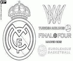 Coloring pages football clubs to learn how to draw and color real madrid logo. Real Madrid Champion Euroleague 2015 Coloring Page Printable Game