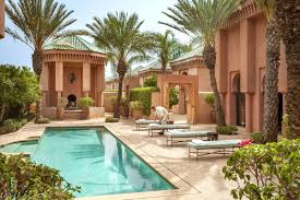 Outdoor Garden Area And Pool At Al Hamra Maison At Amanjena Resort In Marrakech Morocco Resort Villa Design Marrakech