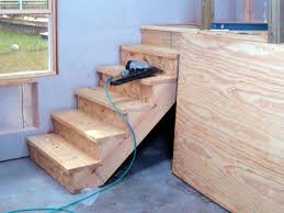 Hang the stair stringers when starting the staircase construction, you'll need to decide how the stringers will connect to the upper and lower floor. How To Build Simple Stairs How Tos Diy