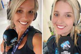 Reporterin Gisele Kümpel zeigt Maskottchen von Internacional Porto Alegre  an: "Konnte seinen Schweiß spüren"