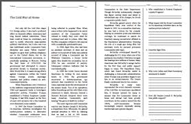 The Cold War At Home Free Printable American History Reading With Questions For Grades 9 12 Cold War Lesson Plans Cold War Lessons Cold War