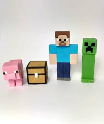 Minecraft Fondant Cake Topper Edible Minecraft Figures Birthday Party Cake Decorations Minecraft Birthday Cake Minecraft Steve Cake Minecraft Cake Toppers