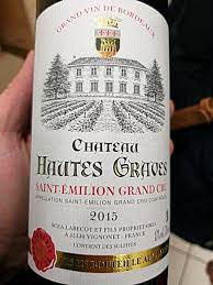 Wines bearing the grand cru designation did not earn that classification for the level of quality found in their wines. 2015 Chateau Hautes Graves Saint Emilion Grand Cru Vivino