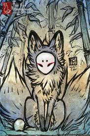 Three Tails Kitsune Spirit Yokai Japanese By Teafoxillustrations 3 50 Art Fox Illustration Fox Art