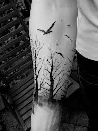Zu Viel Bier Tut Nie Weh Forest Tattoos Forearm Tattoos Tattoos For Guys