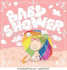 These funny baby shower gifts are things baby and the new mom actually need. Baby Shower Vector Cartoon Invitation Vector Cartoon Of A Funny Baby Under An Umbrella Canstock