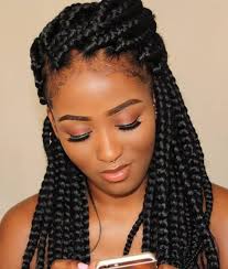 Medium legnth hairstyle for thick hair: 50 Exquisite Box Braids Hairstyles That Really Impress Box Braids Hairstyles Box Braids Styling Cool Braid Hairstyles