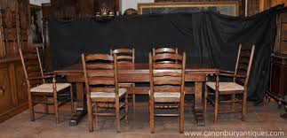 Not merely the free farmhouse table plans, the list will also guide you to build the matching set up your outdoor for fun parties and celebrations by building this great looking diy dining table. Farmhouse Kitchen Dining Set Refectory Table Set Ladderback Chairs