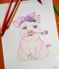 Lady Pig Illustration By Pandesign Studio Moran Bazaz Graphic Design By Moran Bazaz Gilbo Graphic Design Illustration Pig Illustration Illustration Design