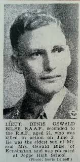 Another Springbok Airman who made the Supreme Sacrifice was Lieutenant  (Pilot) Denis Oswald Bise who was seconded to 216 Squadron RAF. He rests in  the Le Petit Lac War Cemetery at Oran