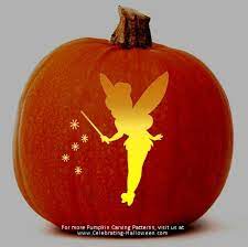 What do you do when you are 39 weeks pregnant and trying to pass time??? Tinkerbell Fairy Stencil Free Pumpkin Carving Stencil Pattern Celebrating Halloween