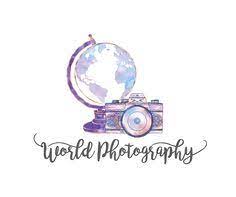 Business Logo Design Hand Drawn Logo Whimsical Logo Travel Blog Logo Photography Logo Watercolor Logo Travel Lo Travel Logo Globe Logo Wedding Photography Logo