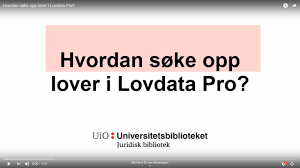 Lovdata is a foundation which publishes judicial information of norway. Hvordan Soke Opp Lover I Lovdata Pro Youtube