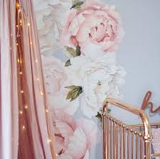 Peony Flower Wall Stickers Nursery Decals Girl Baby Girl Decor Nursery Wall Decals