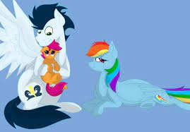 1079181 Adopted Offspring Artist Colourstrike Backwards Cutie Mark Family Female Holding A Pony Male Parent Rainbow Dash Parent Soarin Parents Soarindash Pony Pregnant Rainbow Dash Safe Scootadoption Scootaloo Scootalove Shipping