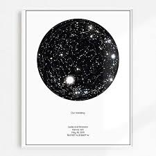 Personalized Star Constellation Map Minimal Star Chart