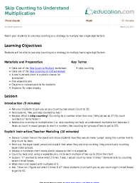 Skip Counting To Understand Multiplication Lesson Plan Education Com Skip Counting Fluency Passages Understanding