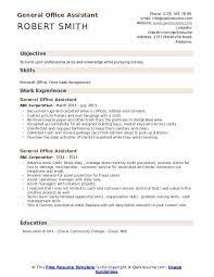 Sample resumes for assistant general manager describe duties such as planning meetings, training and motivating staff, implementing safety procedures, writing reports, maintaining a good relationship with customers, and anticipating business needs. General Office Assistant Resume Samples Qwikresume