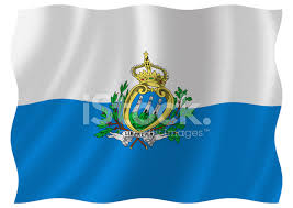 The state and war flag of san marino is formed by two equal horizontal bands of white (top) and light blue with the national coat of arms superimposed in the center; Flag San Marino Stokovye Fotografii Freeimages Com